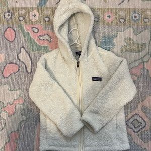 Patagonia Los Gatos Toddler 5/6 XS white fleece full zip jacket